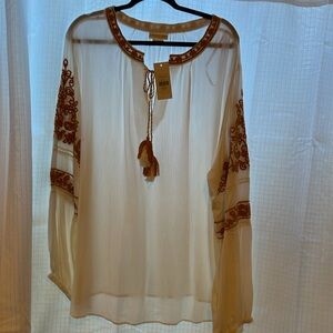 NWT Starling Reine women’s blouse, boho with embroidery